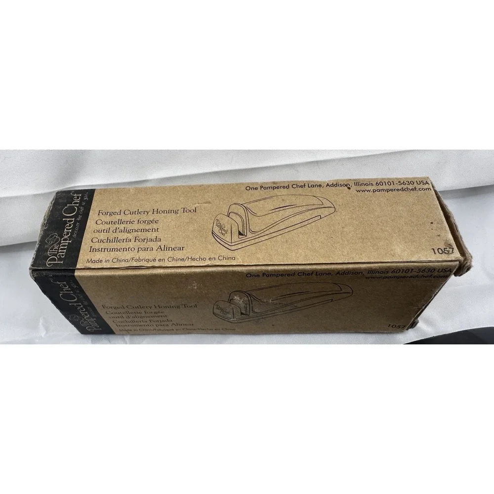 PAMPERED CHEF Forged Cutlery Honing Tool For Knives #1057 Right or Left Hand EUC